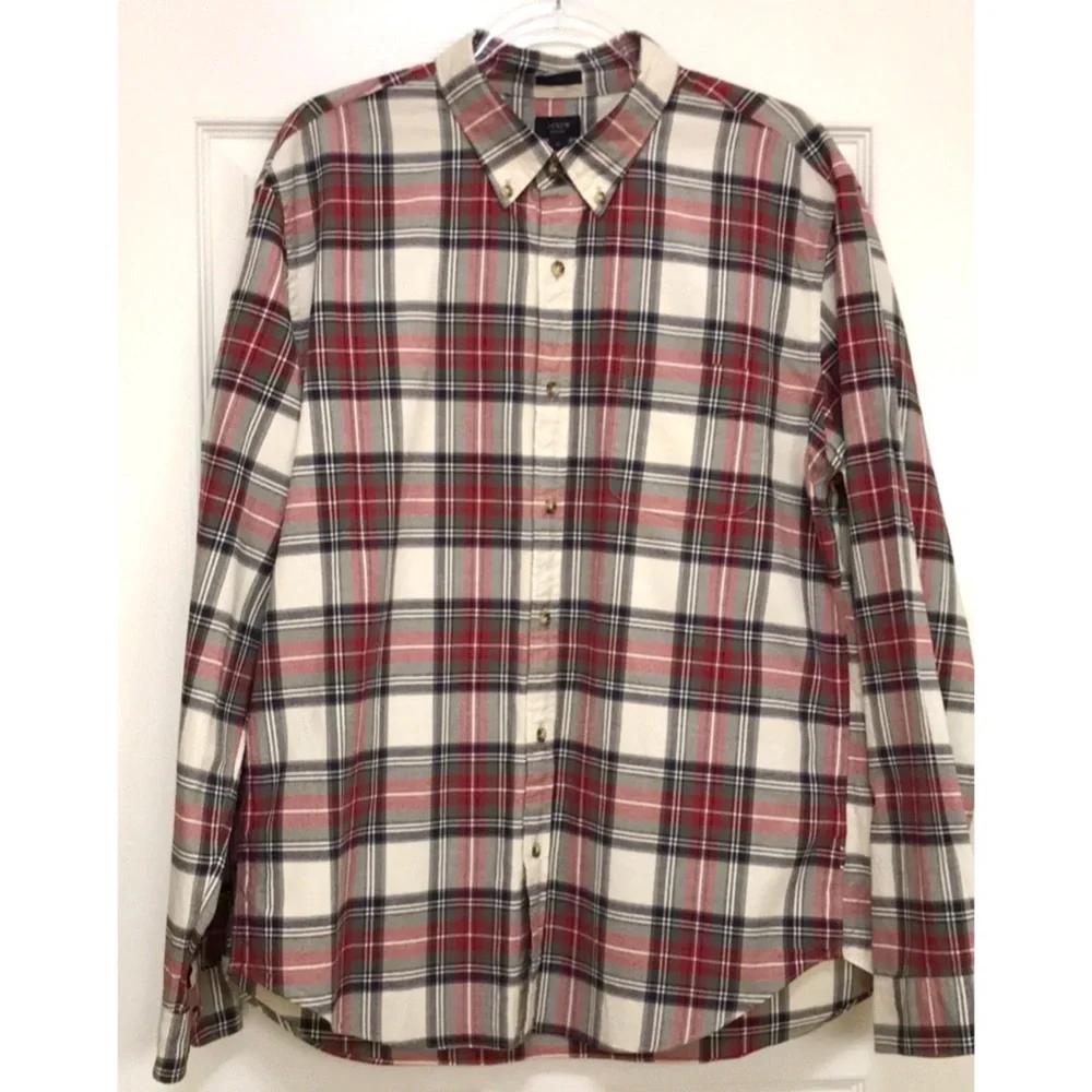 NWT J. Crew Men’s Plaid Slim Fit Oxford
